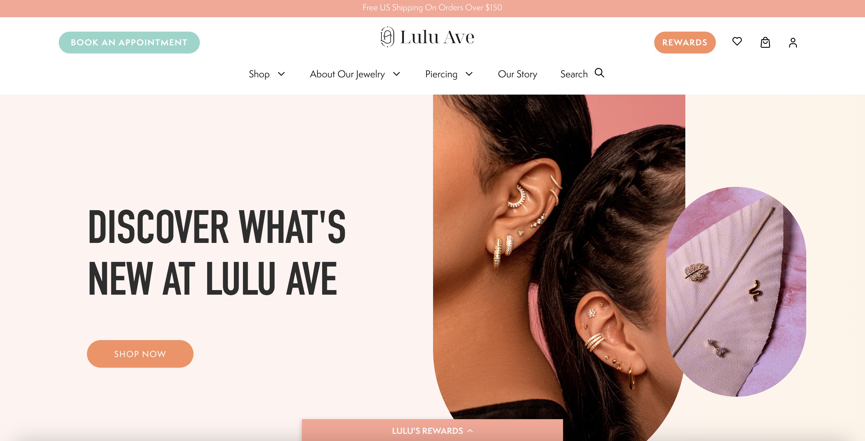 Lulu Ave jewelry website